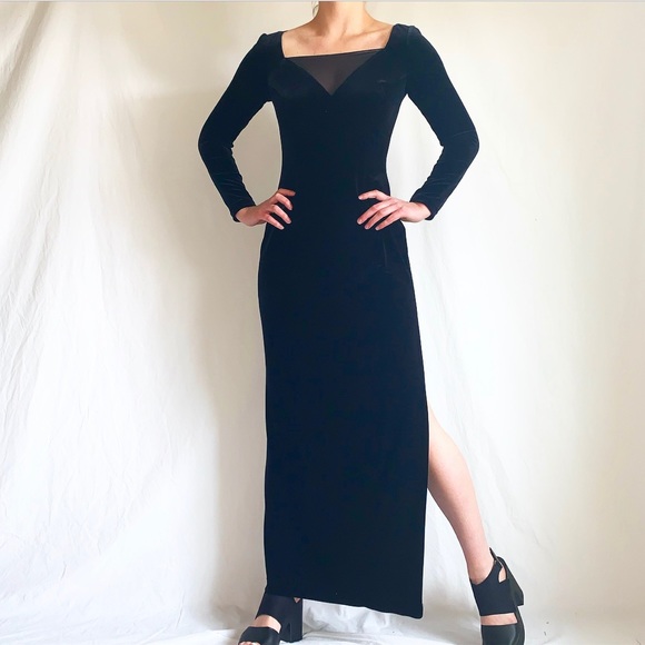 Saks Fifth Avenue Dresses & Skirts - Vintage 80s Saks Fifth Avenue Velvet Black Dress
